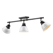  3602-3SF BLK-WH - Duncan 3-Light Semi-Flush - Track Light in Matte Black with White